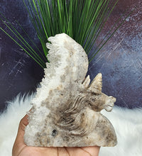 Quartz Cluster Unicorn Carving