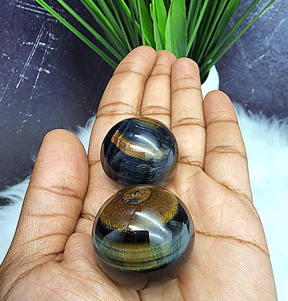 Blue Tigers Eye Spheres