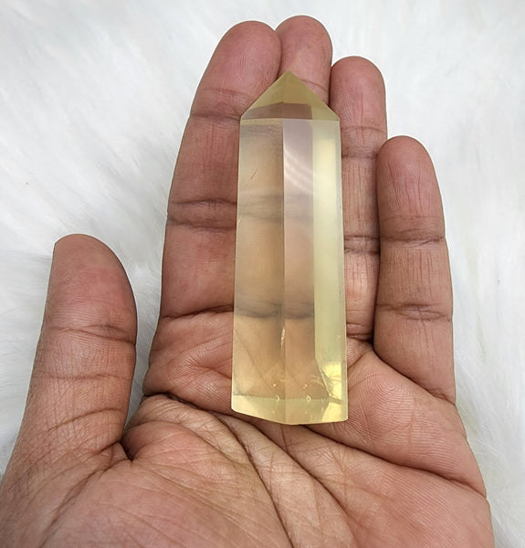 Yellow Fluorite Tower with Phantom Inclusions