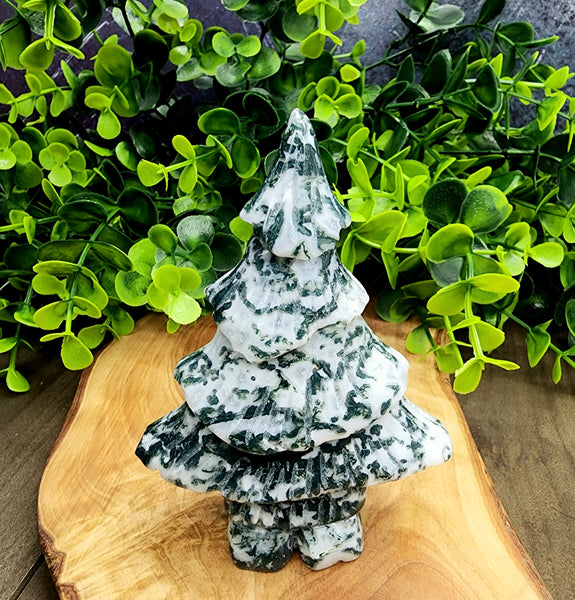 Druzy Freestanding Moss Agate Trees