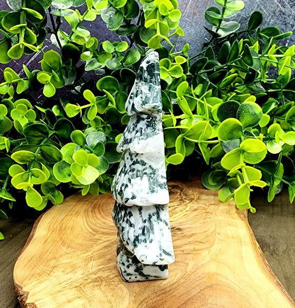 Druzy Freestanding Moss Agate Trees