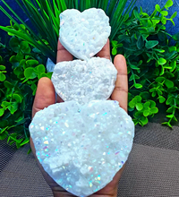 Angel Aura Quartz Cluster Heart Carvings