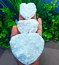 Angel Aura Quartz Cluster Heart Carvings