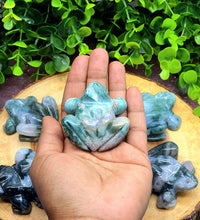 Adorable Moss Agate Frog Carvings