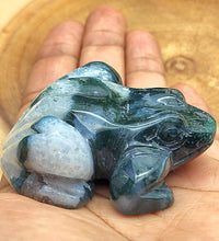 Adorable Moss Agate Frog Carvings