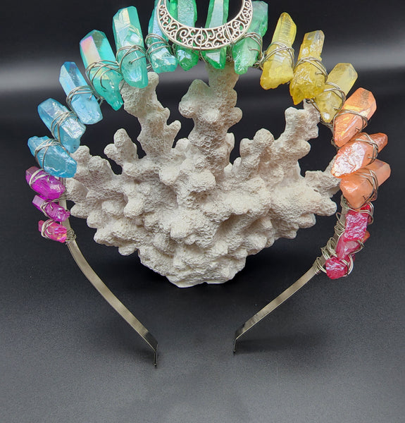 Rainbow Quartz Moon Goddess Tiara