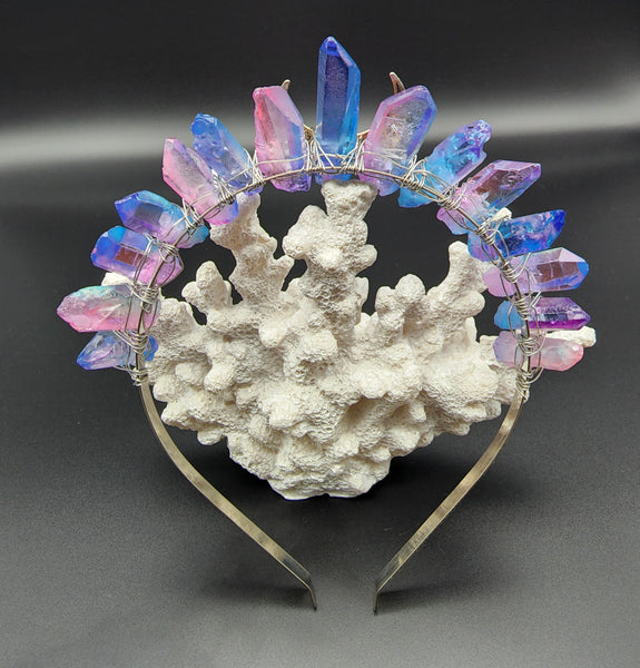 Aura Quartz Moon Goddess Tiara