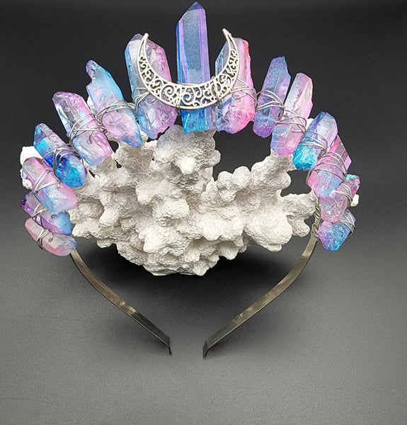 Aura Quartz Moon Goddess Tiara