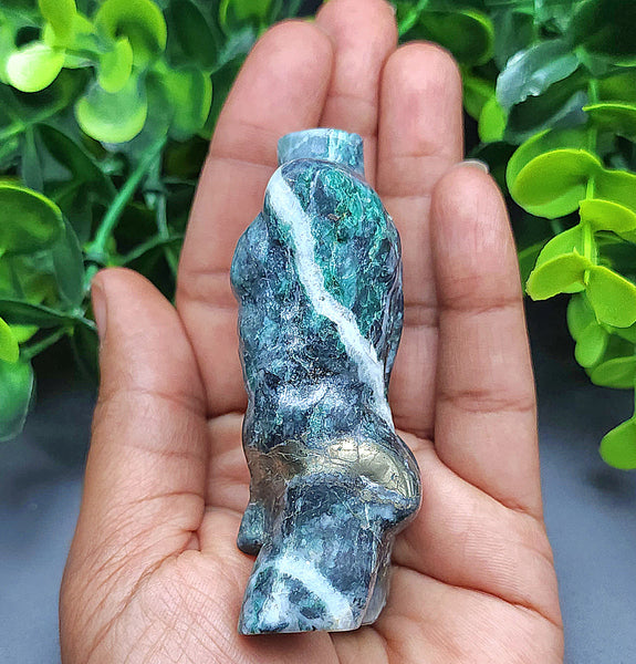 Rare Moss Agate w/Malachite & Pyrite Inclusions Male Body