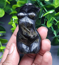 Gold Sheen Obsidian Goddess Carving