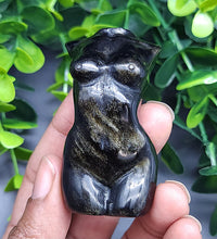 Gold Sheen Obsidian Goddess Carving