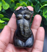 Gold Sheen Obsidian Goddess Carving