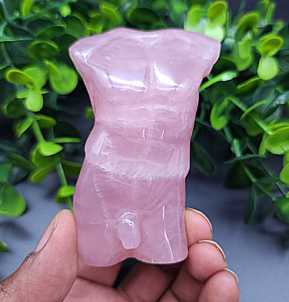 Male Rose Quartz Carving