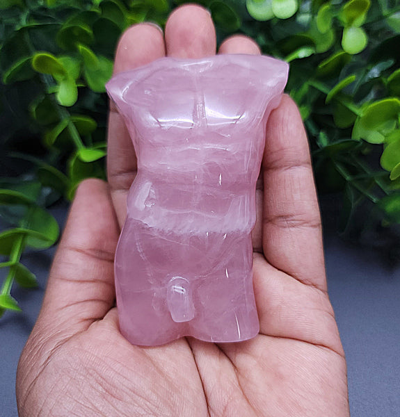 Male Rose Quartz Carving