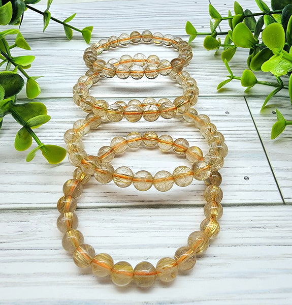 Gold Rutilated Quartz Bracelet