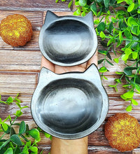 Silver Sheen Obsidian Cat Bowls