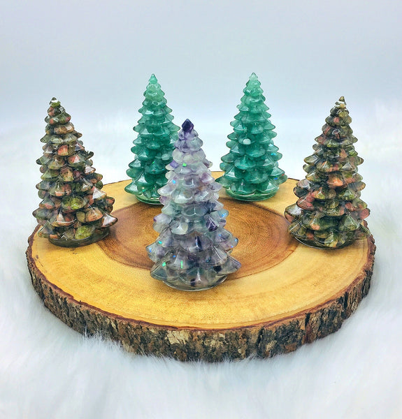 Orgone Pine Tree Carvings