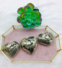 Large Pyrite Heart Cluster Carvings