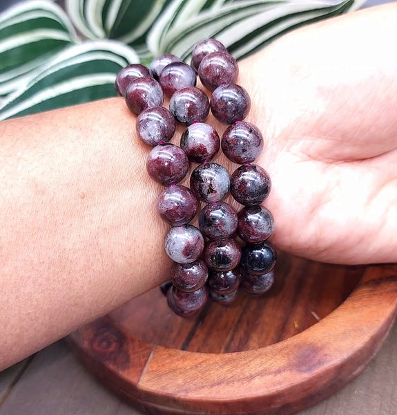 Arfvedsonite in Garnet Bracelet